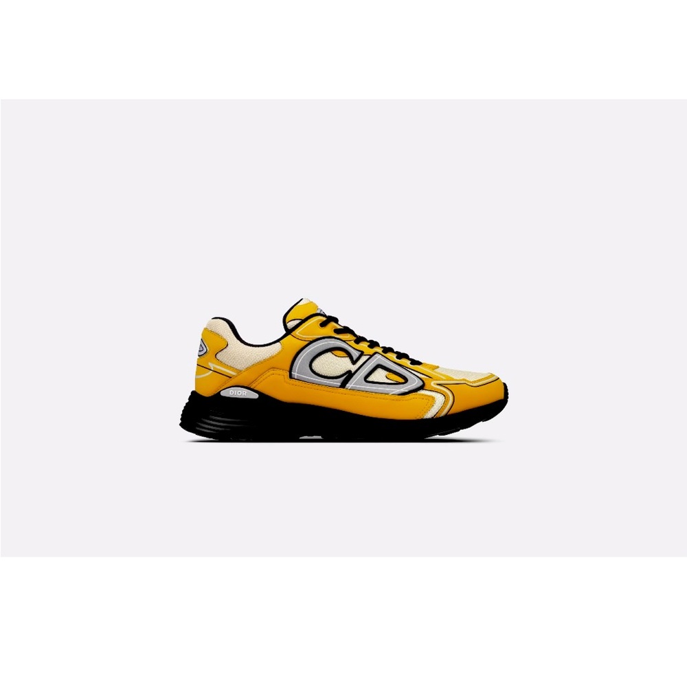 Dior B30 SNEAKER Cream Mesh and Yellow Technical Fabric